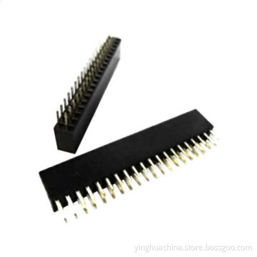 Female Header, 2.54mm Pitch Straight Dual-row, Height of 8.6mm, Tin/Gold Flash/Selective Gold 2812